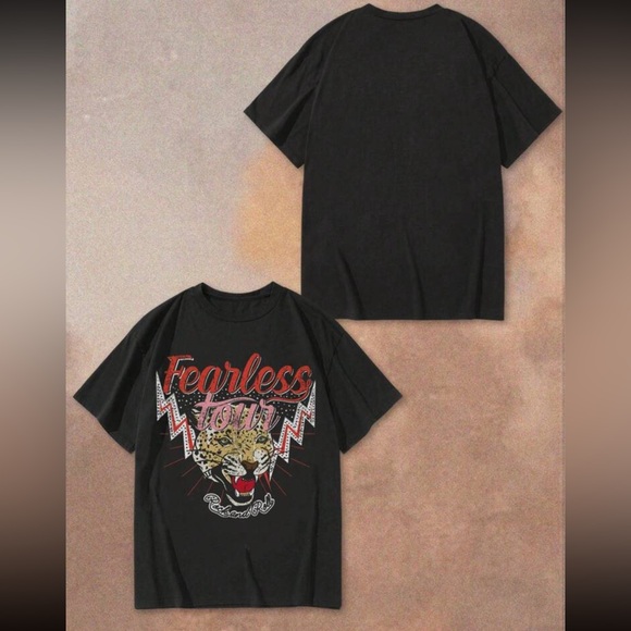 posh chronicles Tops - New to Posh C 🔆| Euro Style Fearless Tour Lopard Print Rock Star Tshirt